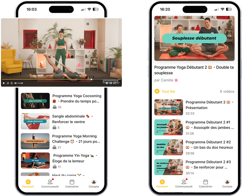 mockup-app-site-programme cours de yoga en ligne n'importe où